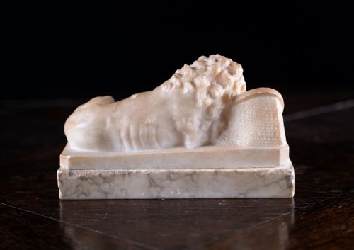 19TH CENTURY ALABASTER MARBLE LION OF LUCERNE - ADDITIONAL PHOTO 3