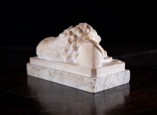 19TH CENTURY ALABASTER MARBLE LION OF LUCERNE - ADDITIONAL PHOTO 4