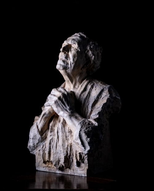gustave van den meersche 18911970 'the blind' dated 1915 plaster sculpture - CATEGORY: ANTIQUE SCULPTURES - DATED 1910