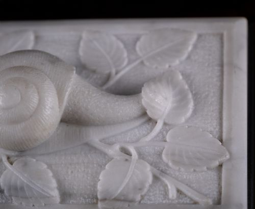 LARGE 19TH CENTURY MARBLE SLATE SNAIL PAPERWEIGHT - ADDITIONAL PHOTO 3