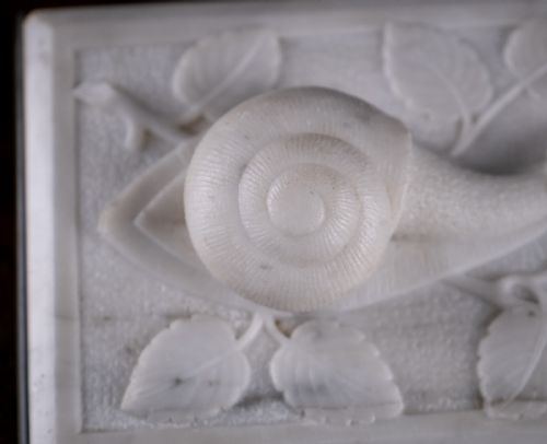LARGE 19TH CENTURY MARBLE SLATE SNAIL PAPERWEIGHT - ADDITIONAL PHOTO 4