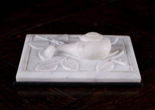 LARGE 19TH CENTURY MARBLE SLATE SNAIL PAPERWEIGHT - ADDITIONAL PHOTO 10