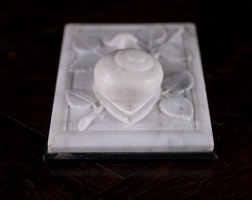 LARGE 19TH CENTURY MARBLE SLATE SNAIL PAPERWEIGHT - ADDITIONAL PHOTO 12
