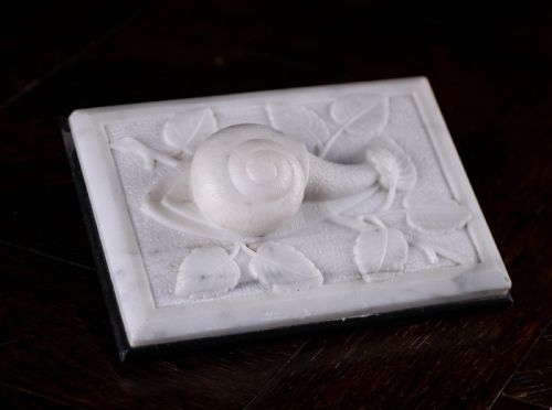 LARGE 19TH CENTURY MARBLE SLATE SNAIL PAPERWEIGHT - ADDITIONAL PHOTO 13