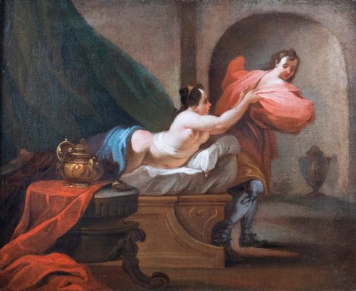 18TH CENTURY SCHOOL JOSEPH POTIPHAR'S WIFE OIL ON CANVAS - ADDITIONAL PHOTO 1