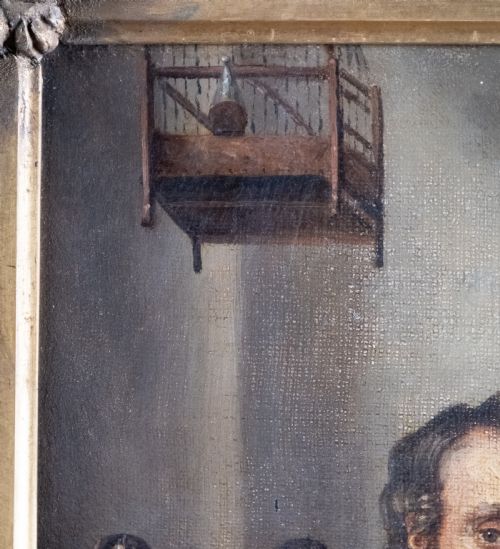 19TH CENTURY OIL ON CANVAS THE COBBLER OIL ON CANVAS - ADDITIONAL PHOTO 6