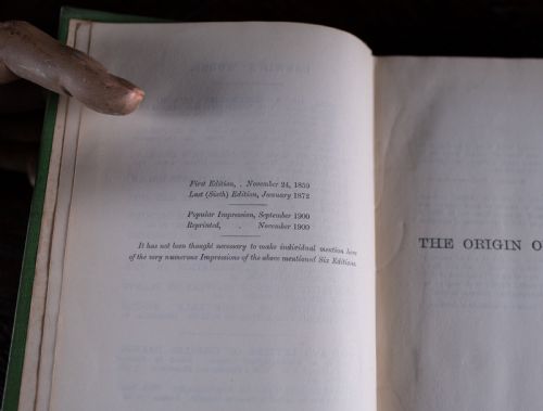1900 THE ORIGIN OF SPECIES BY CHARLES DARWIN CLOTH BOUND BOOK - ADDITIONAL PHOTO 8