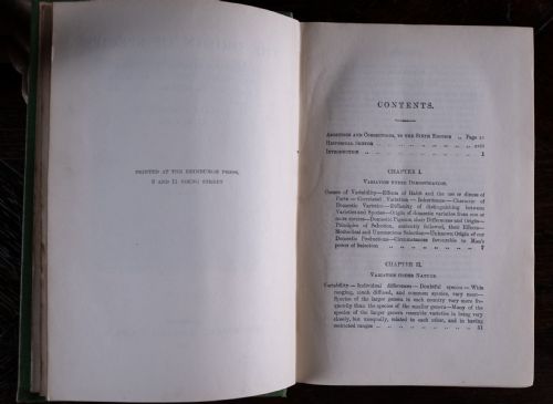 1900 THE ORIGIN OF SPECIES BY CHARLES DARWIN CLOTH BOUND BOOK - ADDITIONAL PHOTO 11