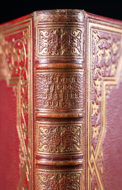 1852 THE FLOWER GARDEN THE HONEY BEE MUSIC BY THOMAS JAMES LEATHER BOUND BOOK - ADDITIONAL PHOTO 1