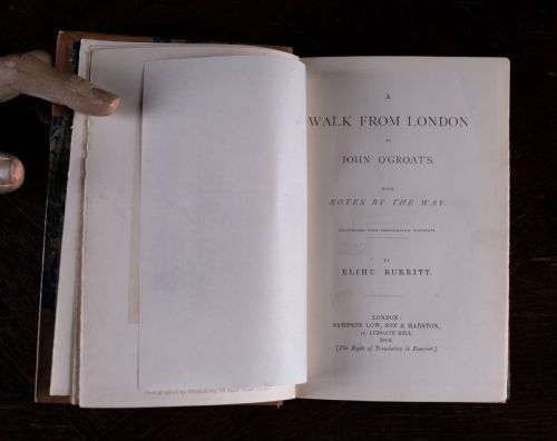 1864 A WALK FROM LONDON TO JOHN O'GROATS BY ELIHU BURRITT LEATHER BOUND BOOK - ADDITIONAL PHOTO 10