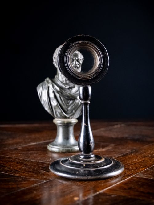 ebonised artists' reducing lens c1900 - CATEGORY: ANTIQUE MISCELLANEOUS - DATED 1900