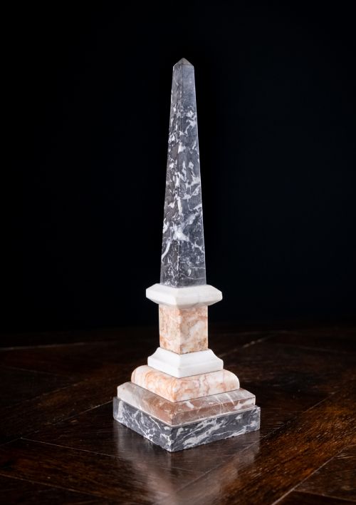 19th century italian specimen marble obelisk - CATEGORY: ANTIQUE MISCELLANEOUS - DATED 19TH CENTURY