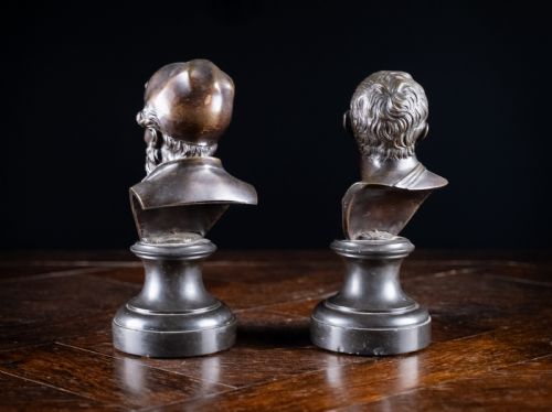 PAIR BRONZE BUSTS OF HIPPOCRATES AND LYSIMACHUS - ADDITIONAL PHOTO 5