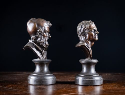 PAIR BRONZE BUSTS OF HIPPOCRATES AND LYSIMACHUS - ADDITIONAL PHOTO 6
