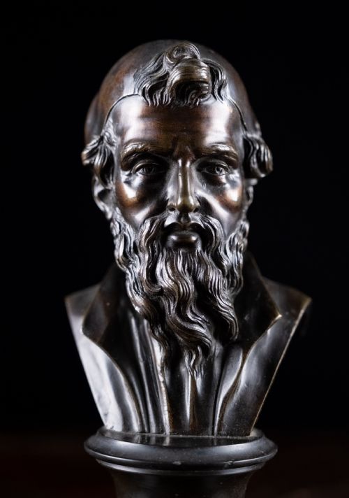 PAIR BRONZE BUSTS OF HIPPOCRATES AND LYSIMACHUS - ADDITIONAL PHOTO 8