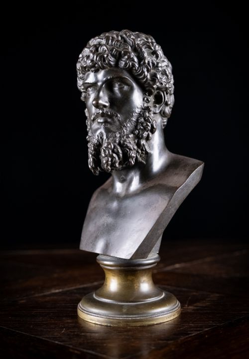 BRONZE BUST OF LUCIUS VERUS 130169 AD - ADDITIONAL PHOTO 2