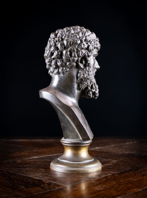 BRONZE BUST OF LUCIUS VERUS 130169 AD - ADDITIONAL PHOTO 6