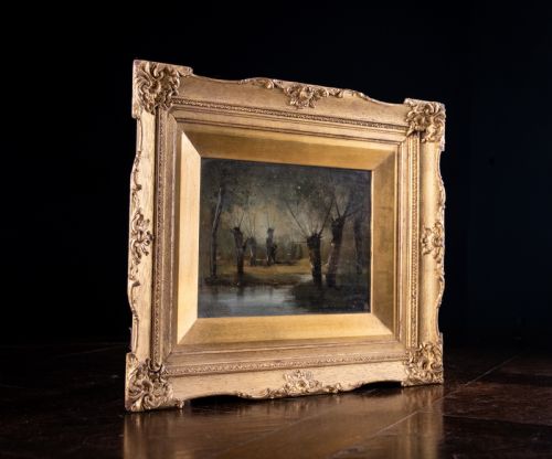 'THE WILLOW CUTTER' 19TH CENTURY OIL ON BOARD - ADDITIONAL PHOTO 3