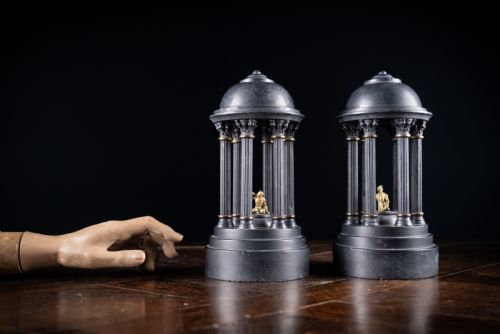 GRAND TOUR BRONZE SLATE TEMPLE MODELS C1880 - ADDITIONAL PHOTO 3
