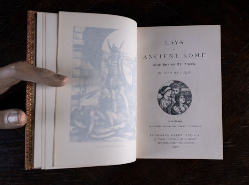 1912 LAYS OF ANCIENT ROME BY LORD MACAULAY LEATHER BOUND BOOK - ADDITIONAL PHOTO 9