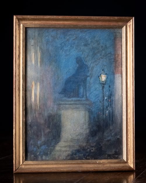 statue of sir walter scott edinburgh gouache scottish school - CATEGORY: ANTIQUE ART - DATED 1900
