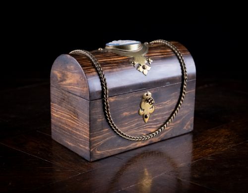 COROMANDEL BRASS JASPERWARE BOX BY CORMACK BROTHERS C1880