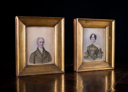 EARLY 19TH CENTURY PAIR OF WATERCOLOUR PORTRAITS - ADDITIONAL PHOTO 4
