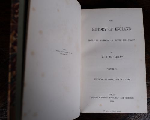 184961 THE HISTORY OF ENGLAND BY THOMAS BABINGTON MACAULAY BOOK SET - ADDITIONAL PHOTO 17