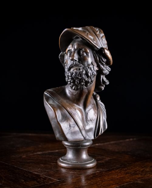 FRENCH BRONZE BUST OF AJAX C1880 - ADDITIONAL PHOTO 1