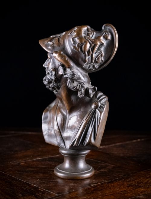 FRENCH BRONZE BUST OF AJAX C1880 - ADDITIONAL PHOTO 4