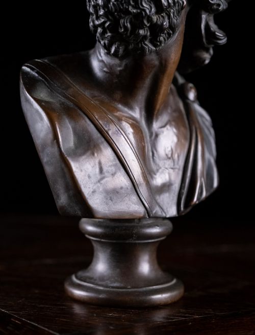 FRENCH BRONZE BUST OF AJAX C1880 - ADDITIONAL PHOTO 9