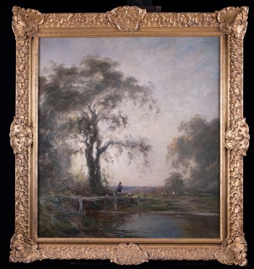LOIS HENRI FOREAU 18661938 A RURAL LANDSCAPE OIL ON CANVAS