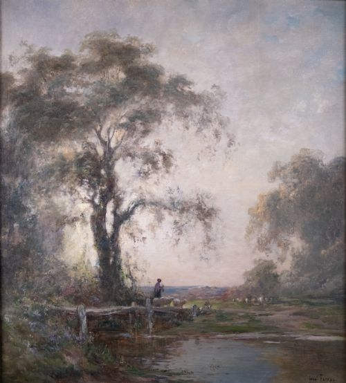 LOIS HENRI FOREAU 18661938 A RURAL LANDSCAPE OIL ON CANVAS - ADDITIONAL PHOTO 3