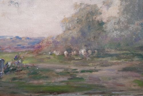 LOIS HENRI FOREAU 18661938 A RURAL LANDSCAPE OIL ON CANVAS - ADDITIONAL PHOTO 6