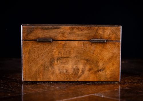WALNUT PARQUETRY BRASS MOTHER OF PEARL INLAID TEA CADDY C1880 - ADDITIONAL PHOTO 14