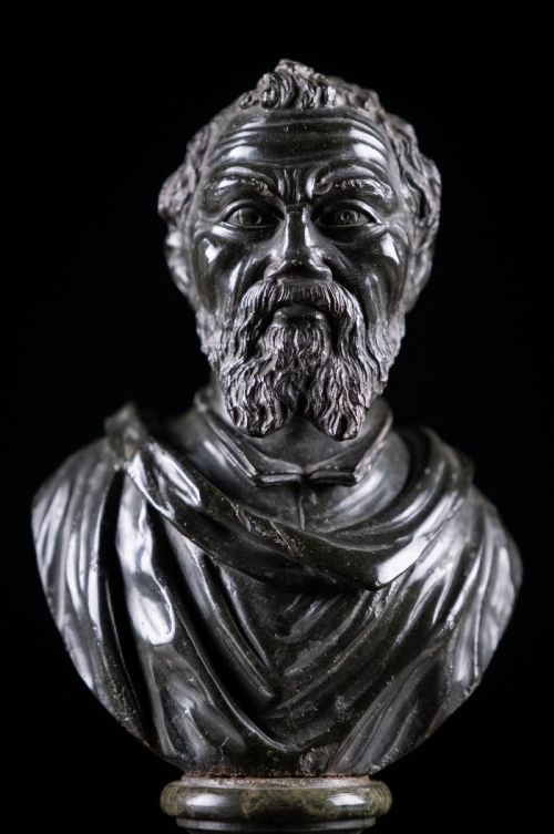 19TH CENTURY SERPENTINE BUST OF MICHELANGELO - ADDITIONAL PHOTO 2