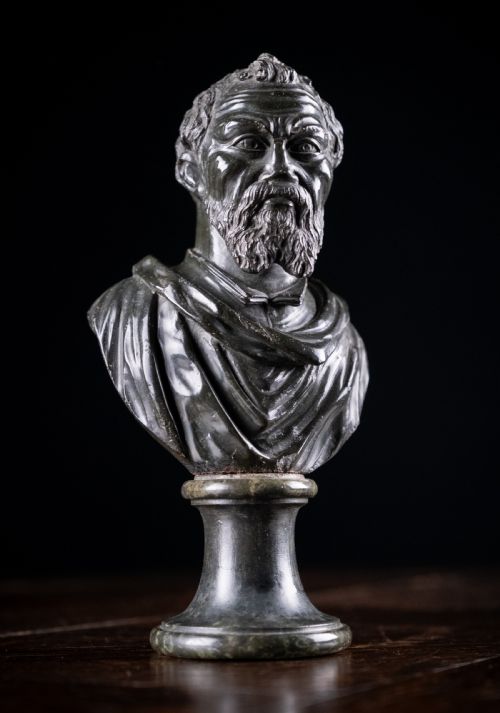 19TH CENTURY SERPENTINE BUST OF MICHELANGELO - ADDITIONAL PHOTO 10