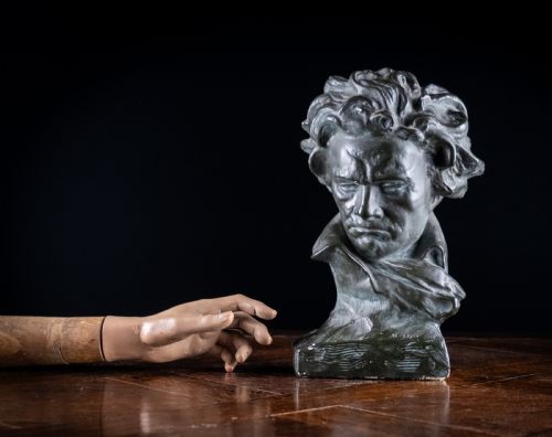 PAINTED PLASTER BUST OF LUDWIG VAN BEETHOVEN C1930 - ADDITIONAL PHOTO 12