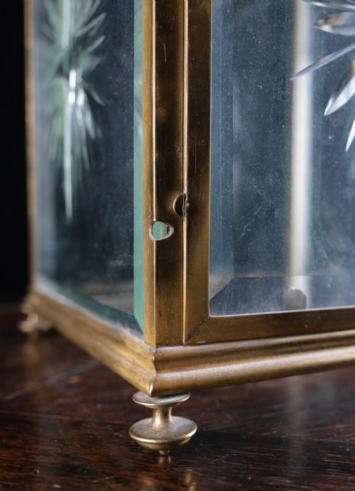 LARGE BRASS CUT GLASS HALL LANTERN C1910 - ADDITIONAL PHOTO 10