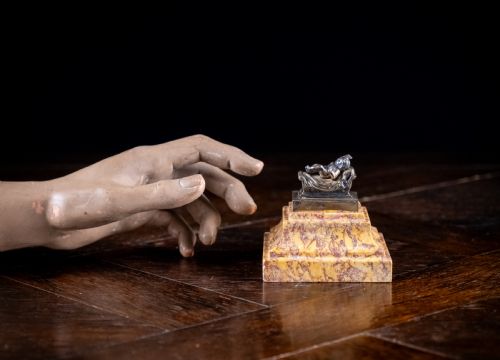 19TH CENTURY GRAND TOUR SILVER GILT MARBLE DESK WEIGHT - ADDITIONAL PHOTO 7