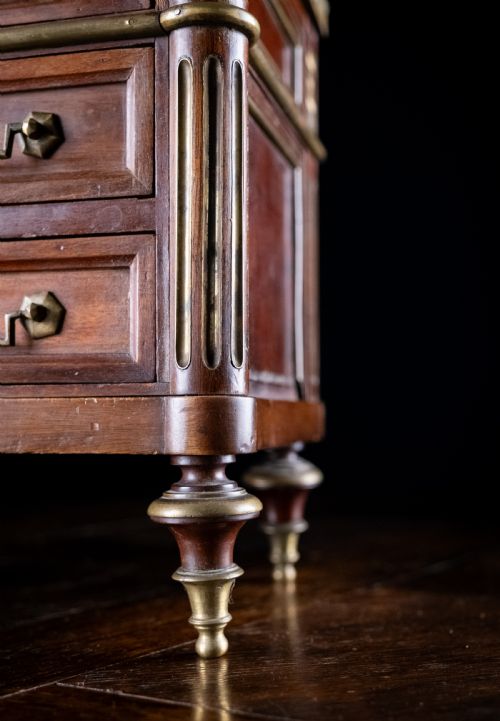 MINIATURE LOUIS XVI MAHOGANY BRONZE MARBLE COMMODE - ADDITIONAL PHOTO 11