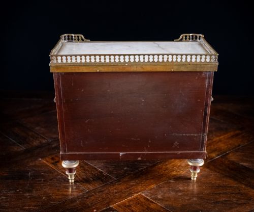 MINIATURE LOUIS XVI MAHOGANY BRONZE MARBLE COMMODE - ADDITIONAL PHOTO 15