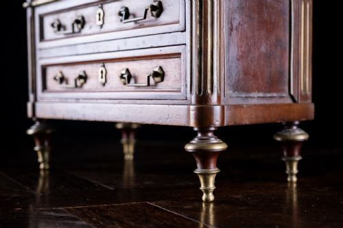 MINIATURE LOUIS XVI MAHOGANY BRONZE MARBLE COMMODE - ADDITIONAL PHOTO 17