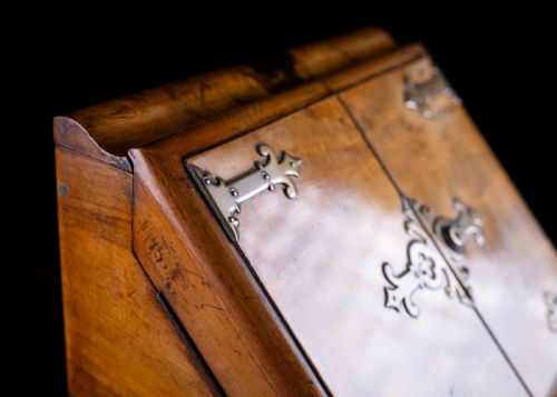 FINE WALNUT BRASS STATIONARY CABINET C1880 - ADDITIONAL PHOTO 5