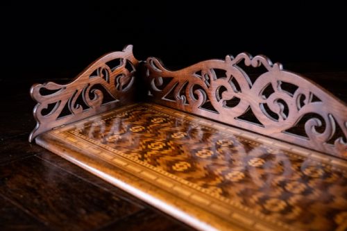 ROSEWOOD TUNBRIDGEWARE FOLDING BOOK STAND C1860 - ADDITIONAL PHOTO 5