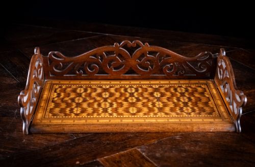 ROSEWOOD TUNBRIDGEWARE FOLDING BOOK STAND C1860 - ADDITIONAL PHOTO 9