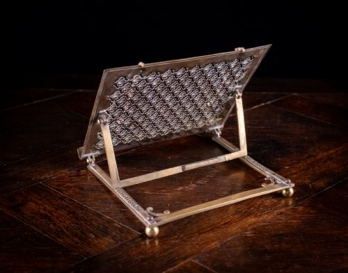 FOLDING ENAMEL COATED BRASS BOOK REST LECTERN C1890 - ADDITIONAL PHOTO 12