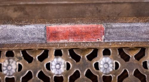 FOLDING ENAMEL COATED BRASS BOOK REST LECTERN C1890 - ADDITIONAL PHOTO 14