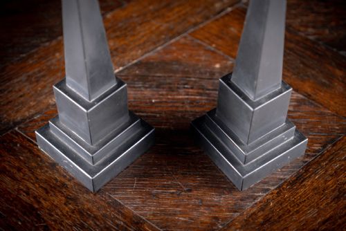 19TH CENTURY PAIR OF BLACK MARBLE OBELISKS - ADDITIONAL PHOTO 3