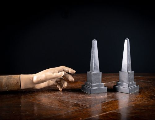 19TH CENTURY PAIR OF BLACK MARBLE OBELISKS - ADDITIONAL PHOTO 5